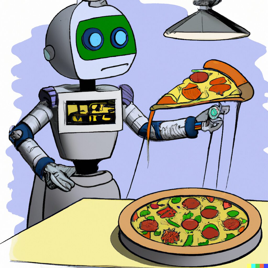 Robot making pizza